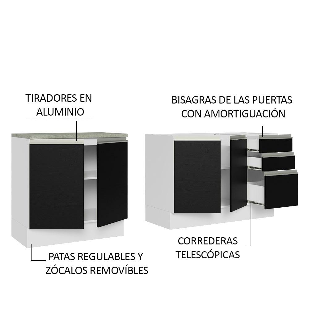Foto 5 pulgar | Alacena Gabinete Bajo Cocina Madesa Glamy 200 Sin Tarja Bn