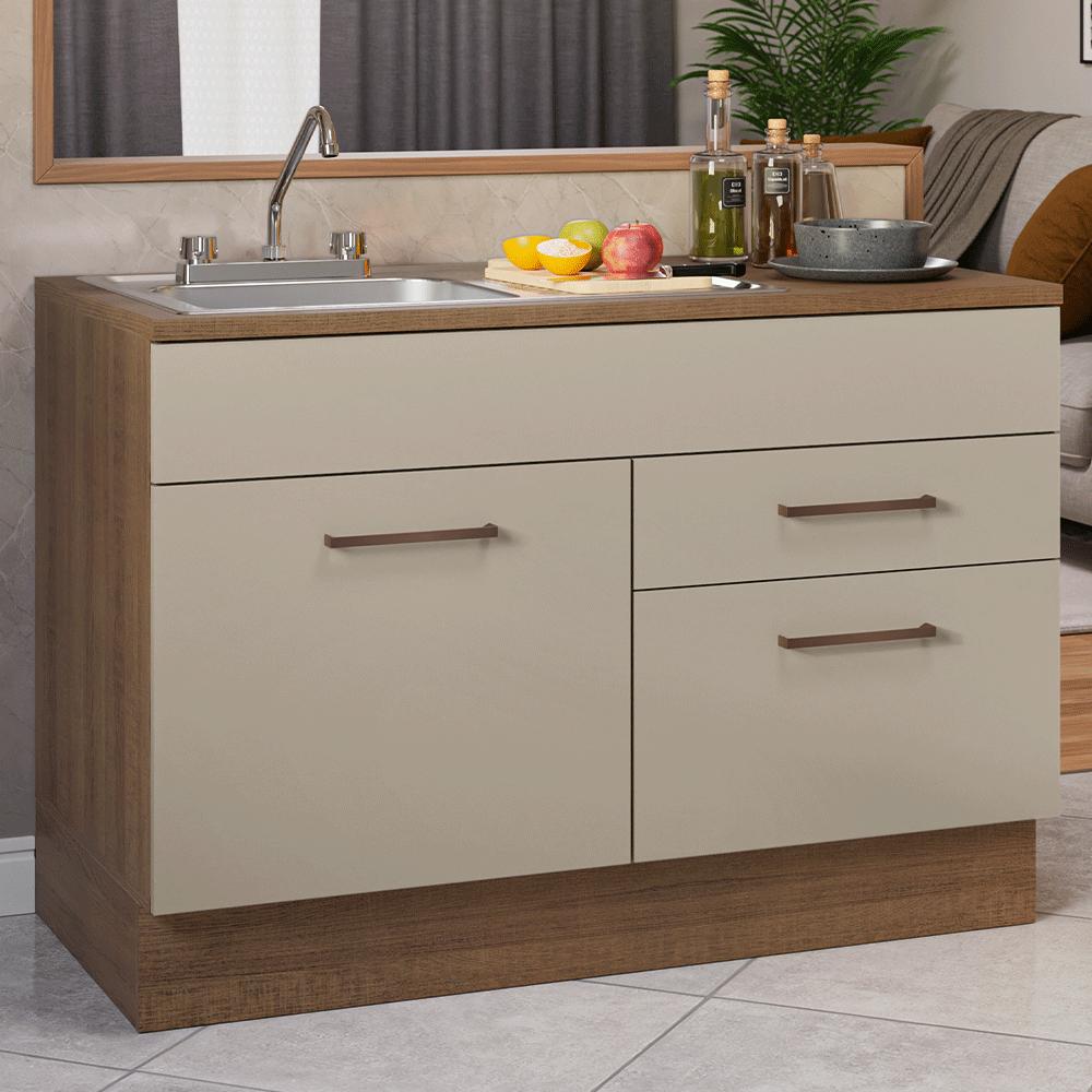 Foto 3 pulgar | Gabinete Bajo De Cocina Compacta Madesa Luna Con Tarja Mc