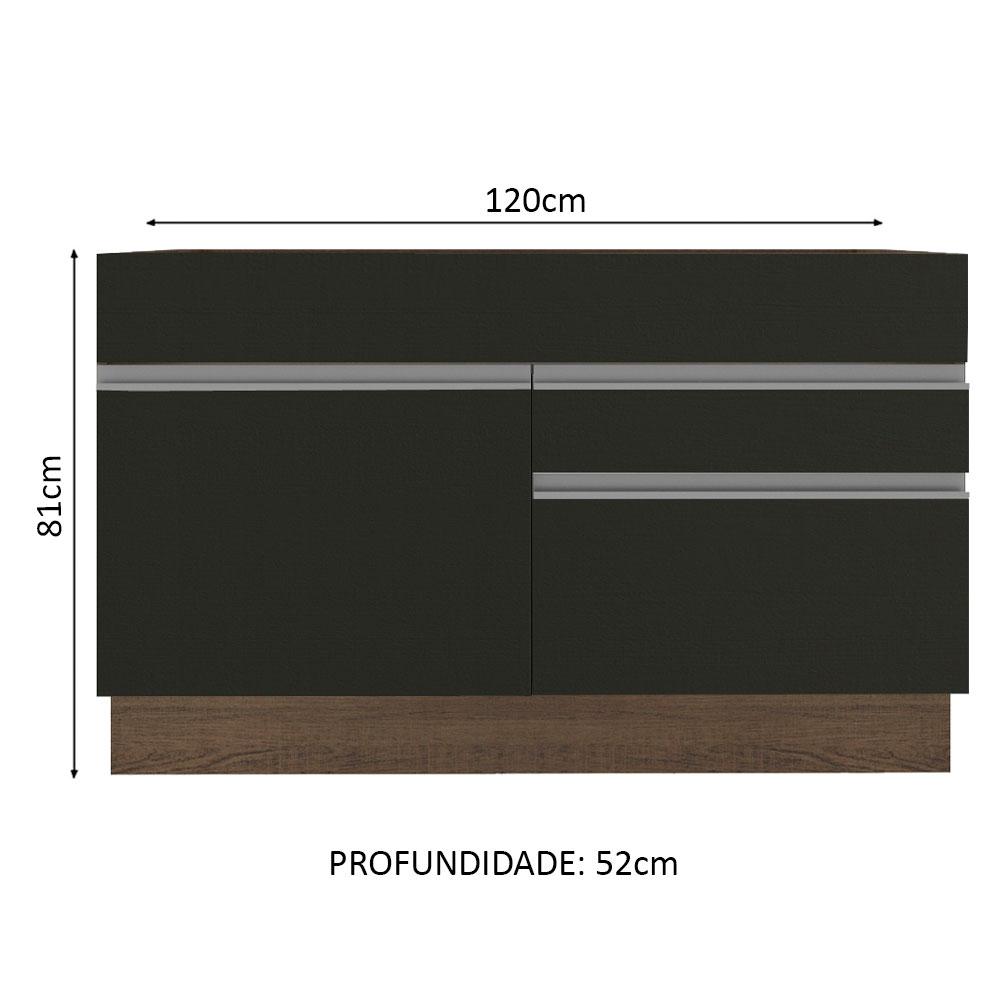 Foto 4 pulgar | Gabinete Bajo Cocina Madesa Glamy 120cm Sin Encimera Mn