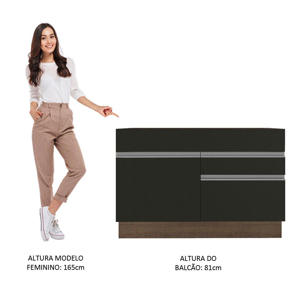 Foto 6 pulgar | Gabinete Bajo Cocina Madesa Glamy 120cm Sin Encimera Mn