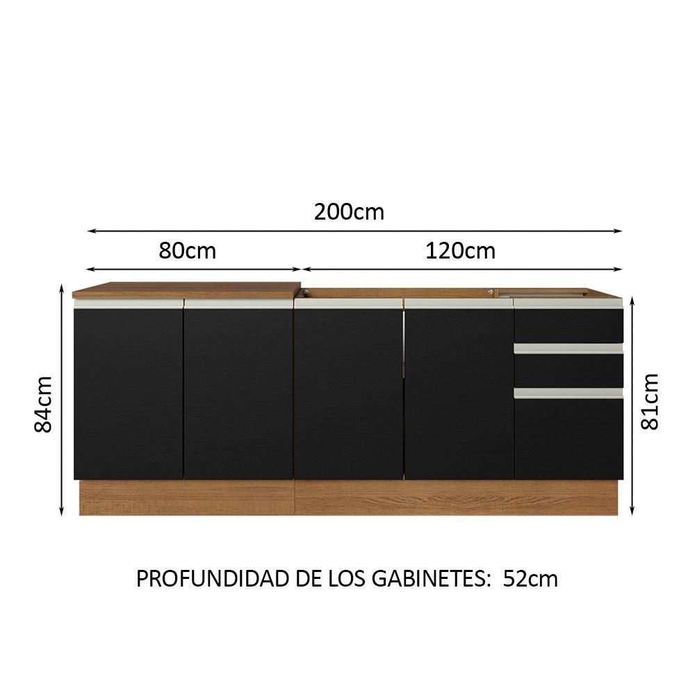 Foto 4 pulgar | Alacena Gabinete Bajo Cocina Madesa Glamy 200 Sin Tarja Mn