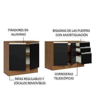 Foto 4 | Alacena Gabinete Bajo Cocina Madesa Glamy 200 Sin Tarja Mn