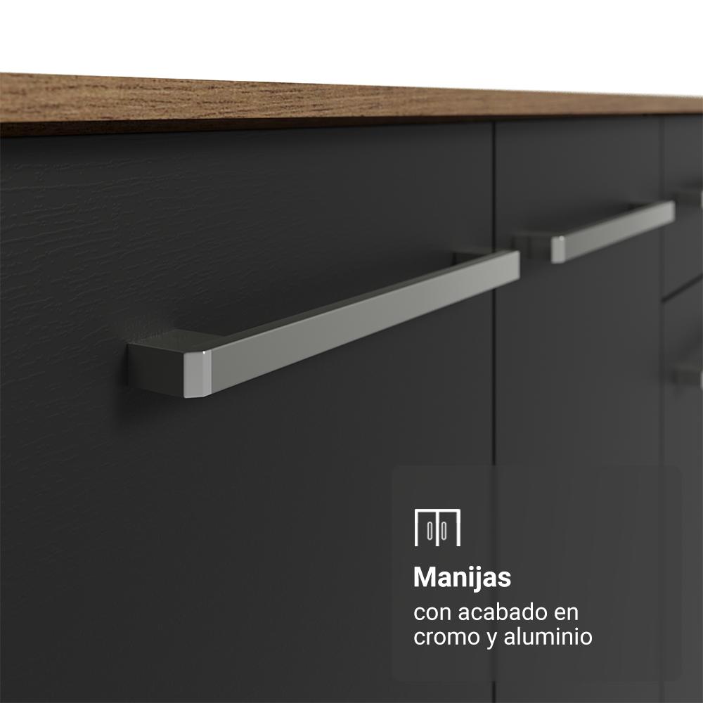 Foto 7 pulgar | Gabinete ​aparador Buffet 3 Puertas Madesa Color Marrón/negro