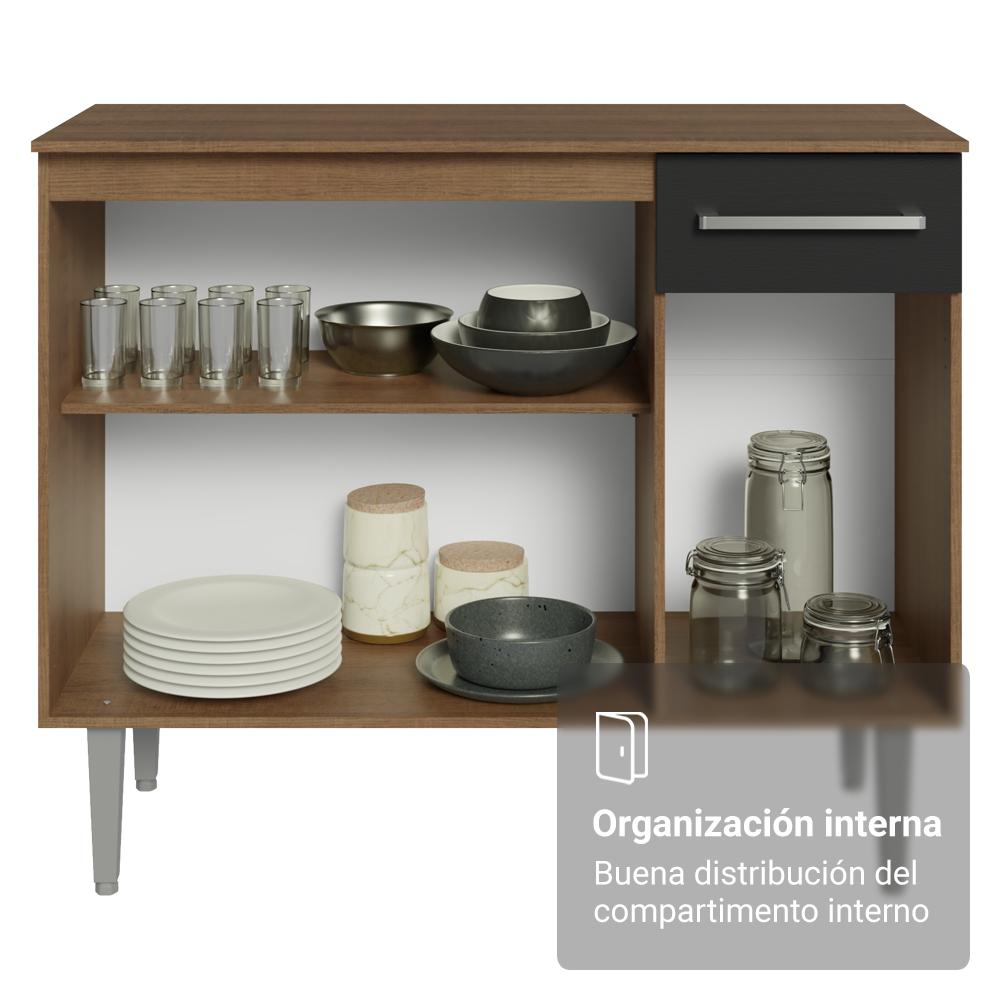 Foto 8 pulgar | Gabinete ​aparador Buffet 3 Puertas Madesa Color Marrón/negro