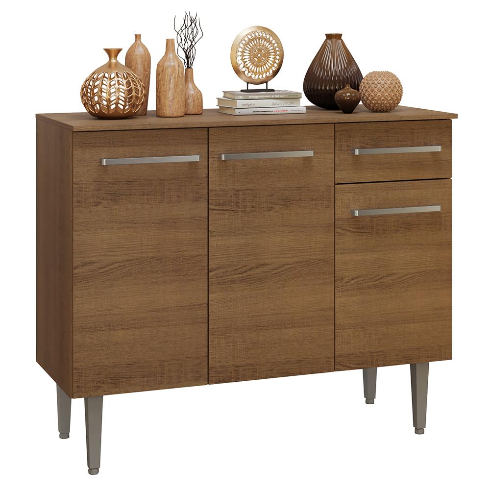 Gabinete ​aparador Buffet 3 Puertas Madesa Color Marrón 01 $3,599