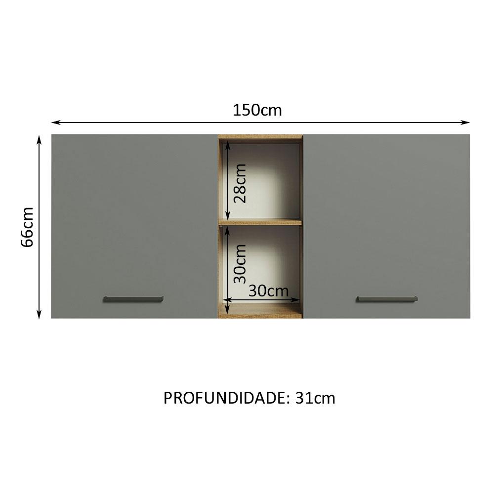 Foto 4 pulgar | Alacena Gabinete Superior Cocina Madesa Agata 150cm Mg