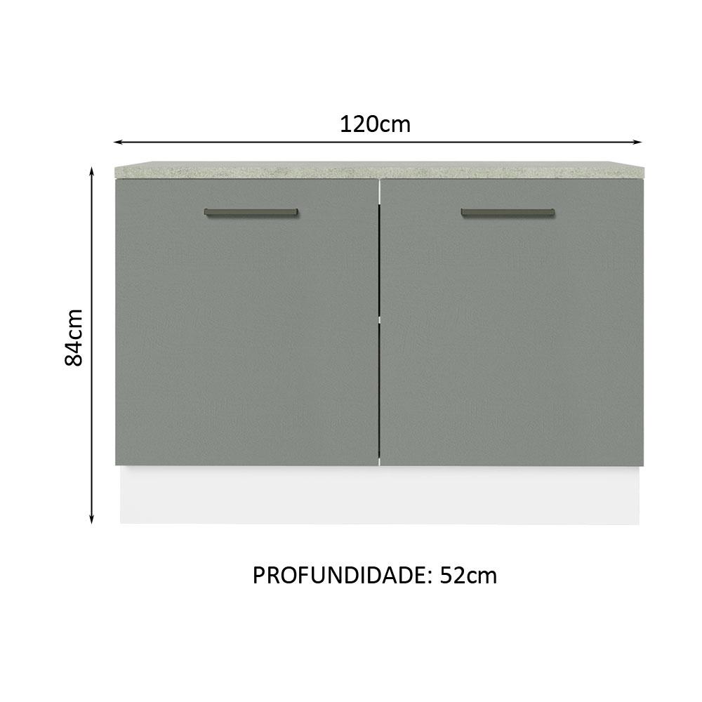 Foto 4 pulgar | Gabinete Bajo Cocina Madesa Agata Con Encimera 120cm Bg