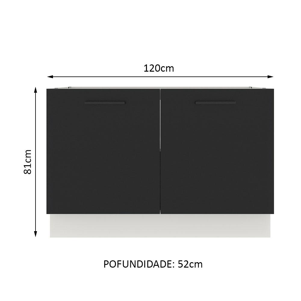 Foto 4 pulgar | Gabinete Bajo Cocina Madesa Agata 120cm Sin Encimera Bn