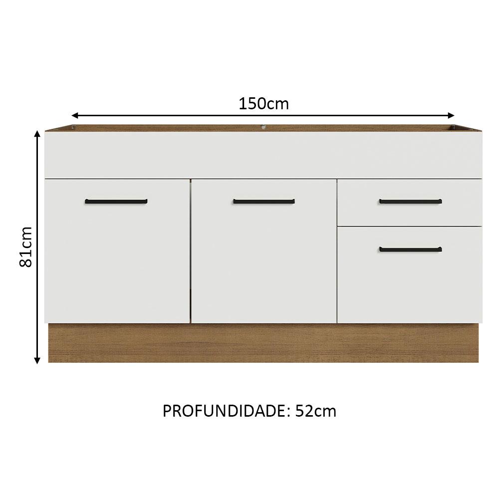 Foto 4 pulgar | Gabinete Bajo Cocina Madesa Agata 150cm Sin Encimera Mb 01