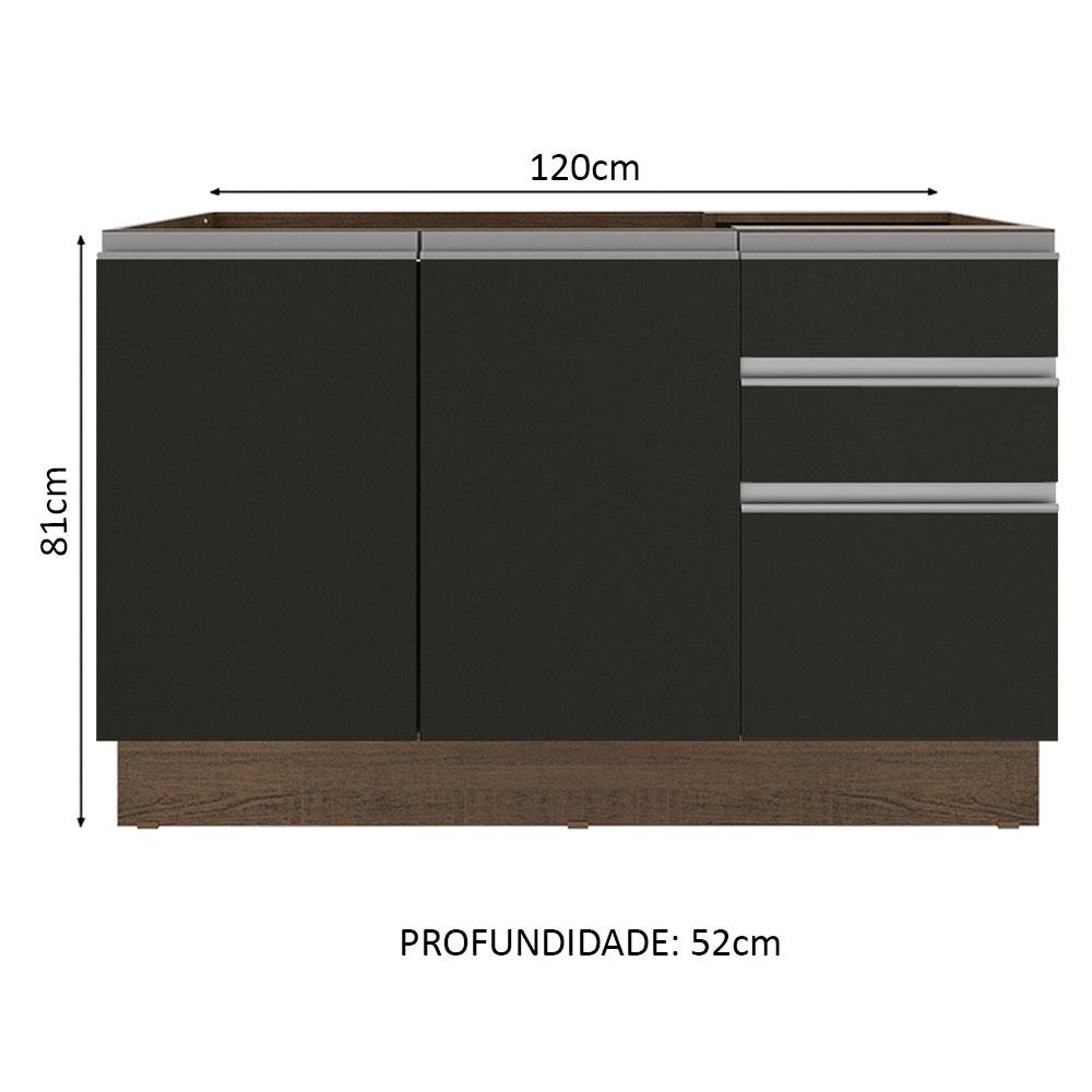 Foto 3 pulgar | Gabinete Bajo Cocina Madesa Glamy 120cm Sin Encimera Mn 01
