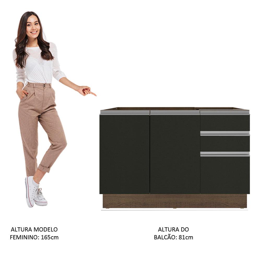 Foto 6 pulgar | Gabinete Bajo Cocina Madesa Glamy 120cm Sin Encimera Mn 01