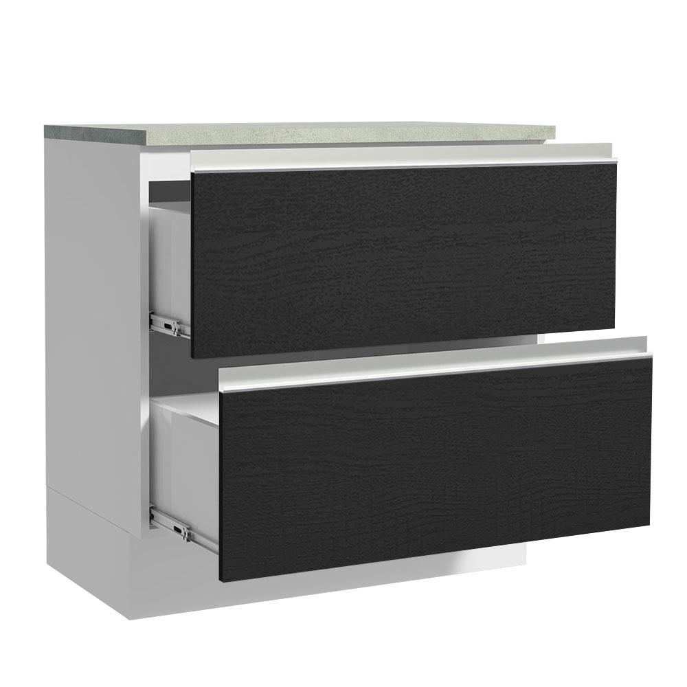 Foto 4 pulgar | Gabinete Bajo Cocina Madesa Glamy 80cm Con Encimera Bn