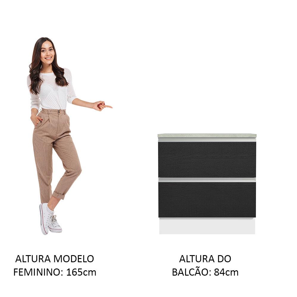 Foto 5 pulgar | Gabinete Bajo Cocina Madesa Glamy 80cm Con Encimera Bn