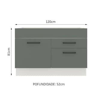 Foto 2 | Gabinete Bajo Cocina Madesa Agata 120cm Sin Encimera Bg 01