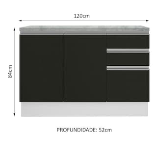 Foto 3 | Gabinete Bajo Cocina Madesa Glamy 120cm Con Encimera Bn 01