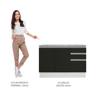 Foto 6 | Gabinete Bajo Cocina Madesa Glamy 120cm Con Encimera Bn 01