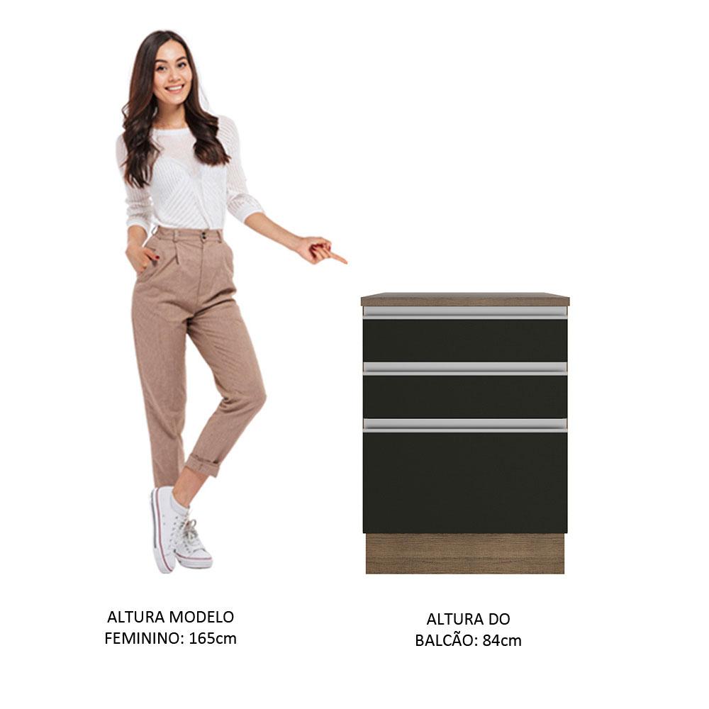 Foto 5 pulgar | Gabinete Bajo Cocina Madesa Glamy 60cm Con Encimera Mn