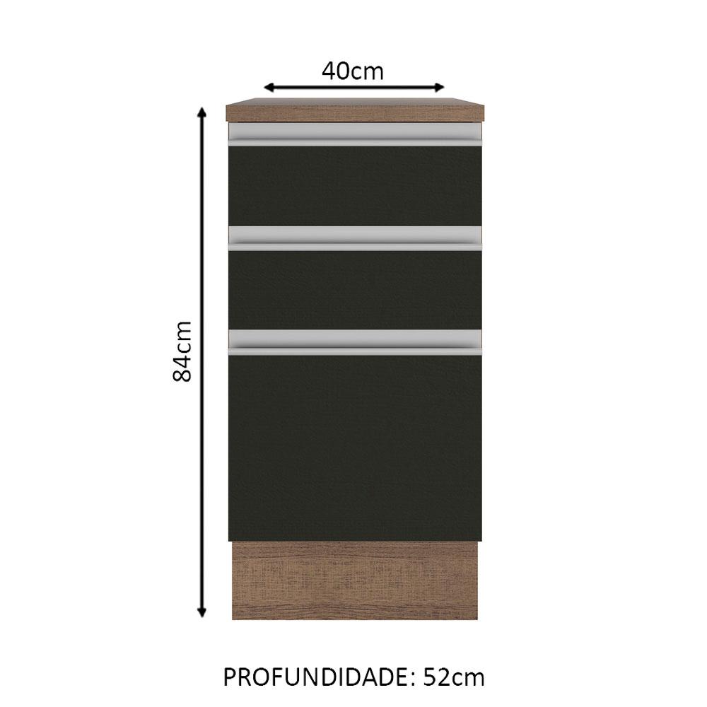 Foto 3 pulgar | Gabinete Bajo Cocina Madesa Glamy 40cm Con Encimera Mn