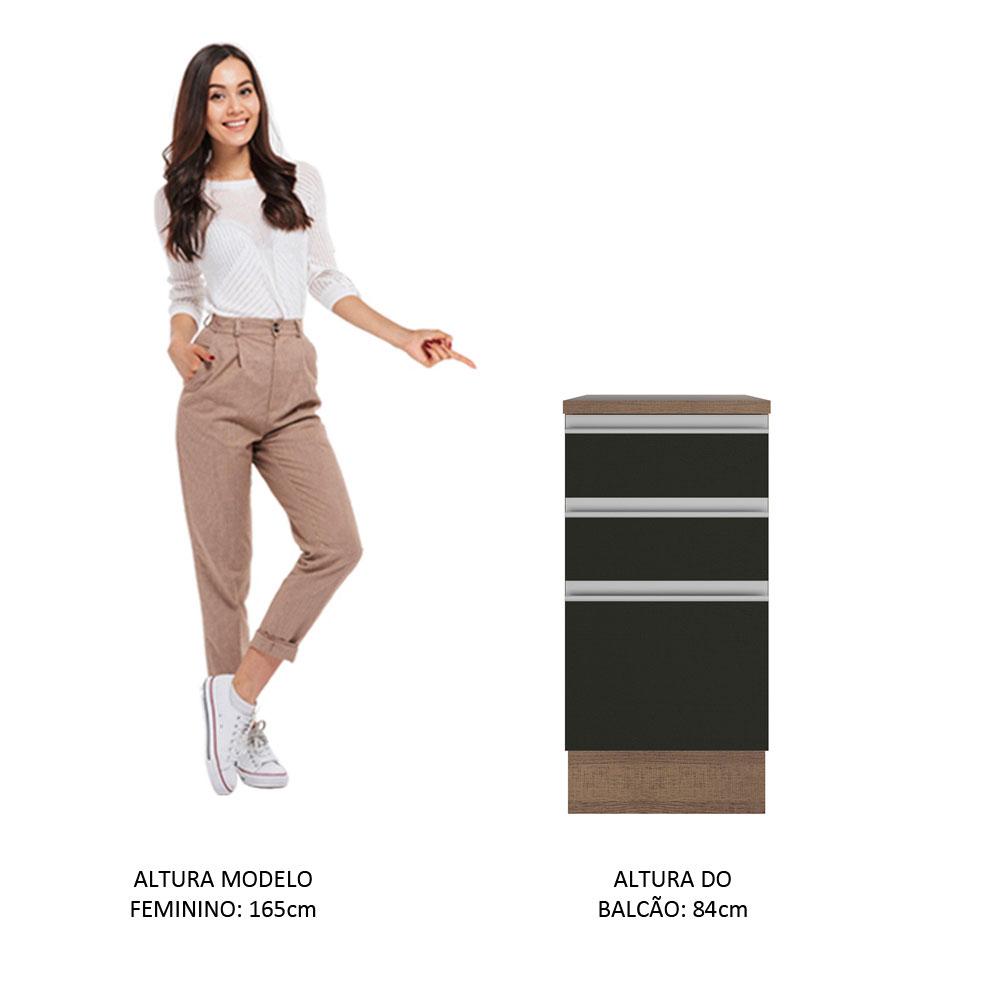 Foto 5 pulgar | Gabinete Bajo Cocina Madesa Glamy 40cm Con Encimera Mn