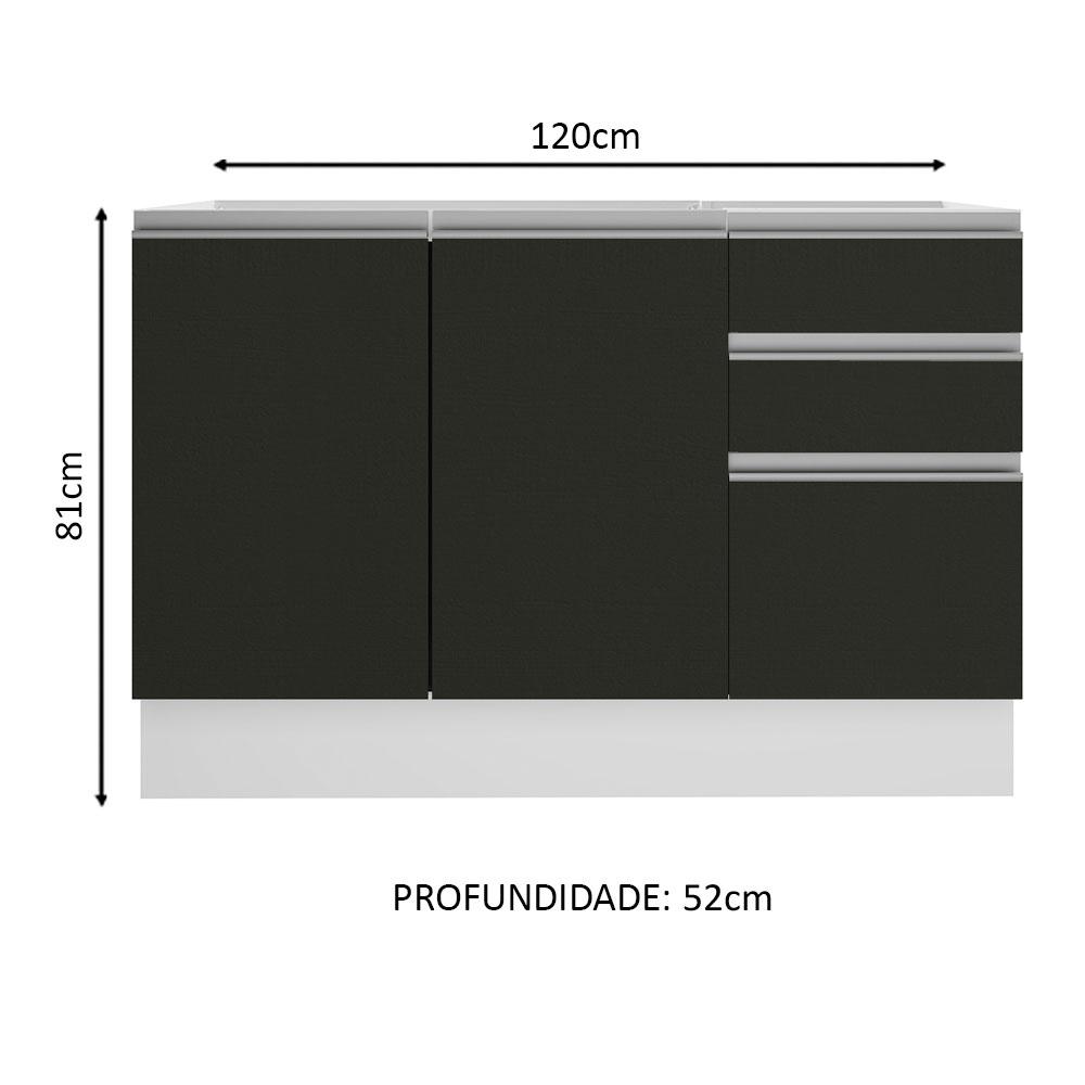 Foto 3 pulgar | Gabinete Bajo Cocina Madesa Glamy 120cm Sin Encimera Bn 01