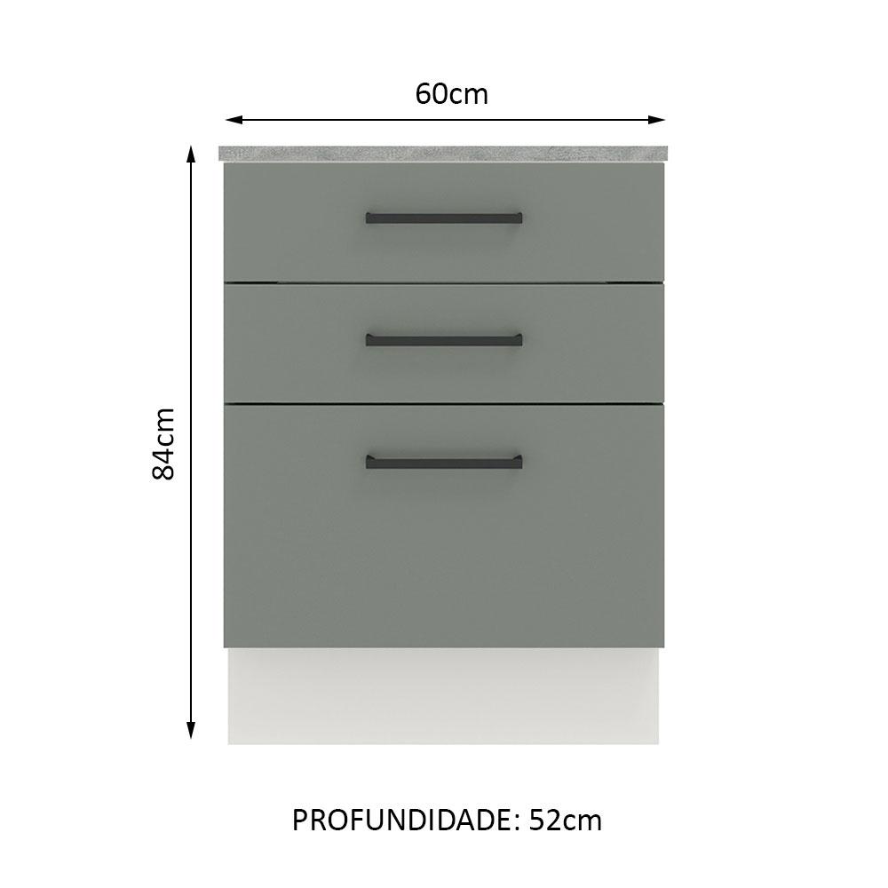 Foto 3 pulgar | Gabinete Bajo Cocina Madesa Agata 60cm Con Encimera Bg