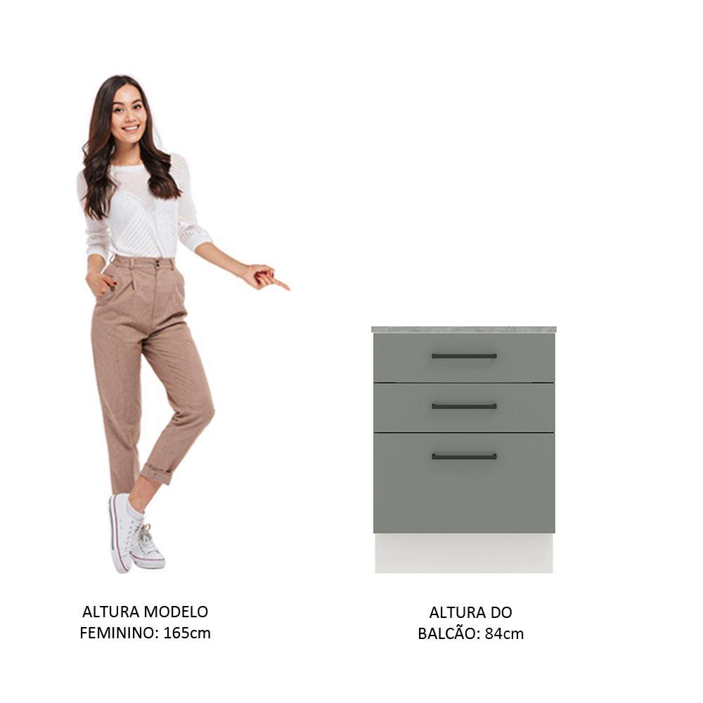 Foto 5 pulgar | Gabinete Bajo Cocina Madesa Agata 60cm Con Encimera Bg
