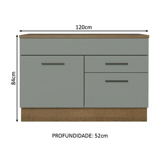 Foto 2 | Gabinete Bajo Cocina Madesa Agata 120cm Con Encimera Mg 01