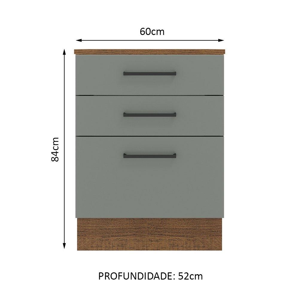 Foto 3 pulgar | Gabinete Bajo Cocina Madesa Agata 60cm Con Encimera Mg
