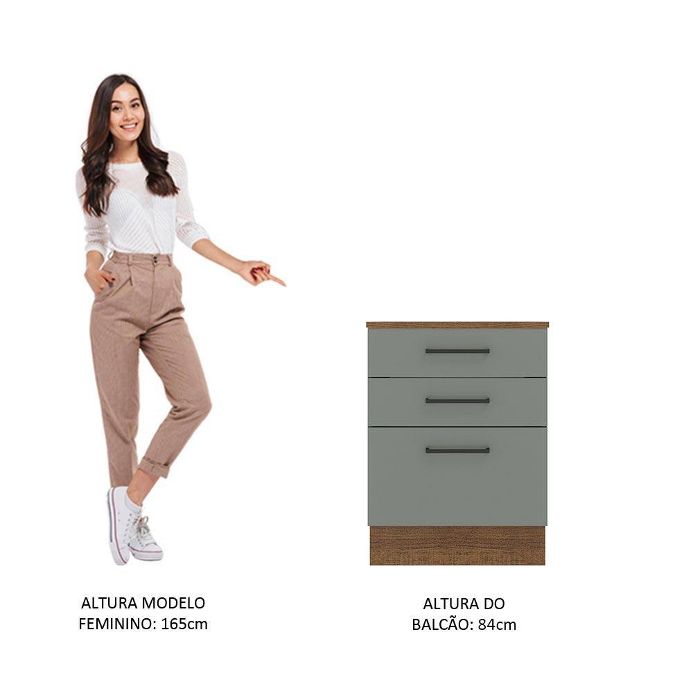 Foto 5 pulgar | Gabinete Bajo Cocina Madesa Agata 60cm Con Encimera Mg