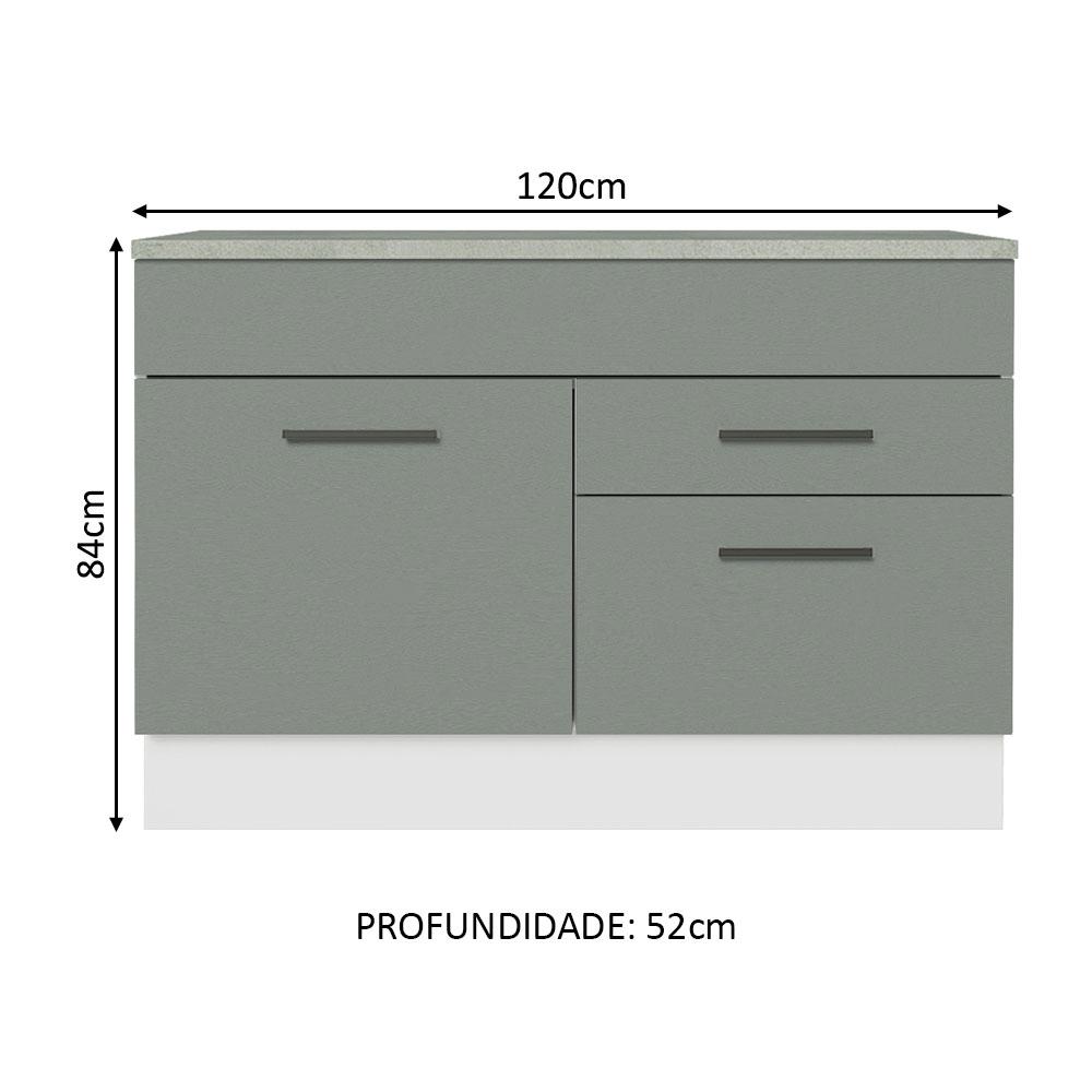 Foto 3 pulgar | Gabinete Bajo Cocina Madesa Agata 120cm Con Encimera Bg 01
