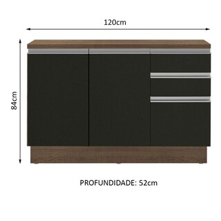 Foto 3 | Gabinete Bajo Cocina Madesa Glamy 120cm Con Encimera Mn 01