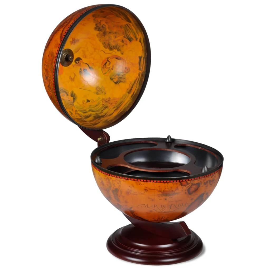 Soporte Para Vinos Vidaxl Con Forma De Globo Giratorio De Madera De Eucalipto, Color Marrón - Venta Internacional.