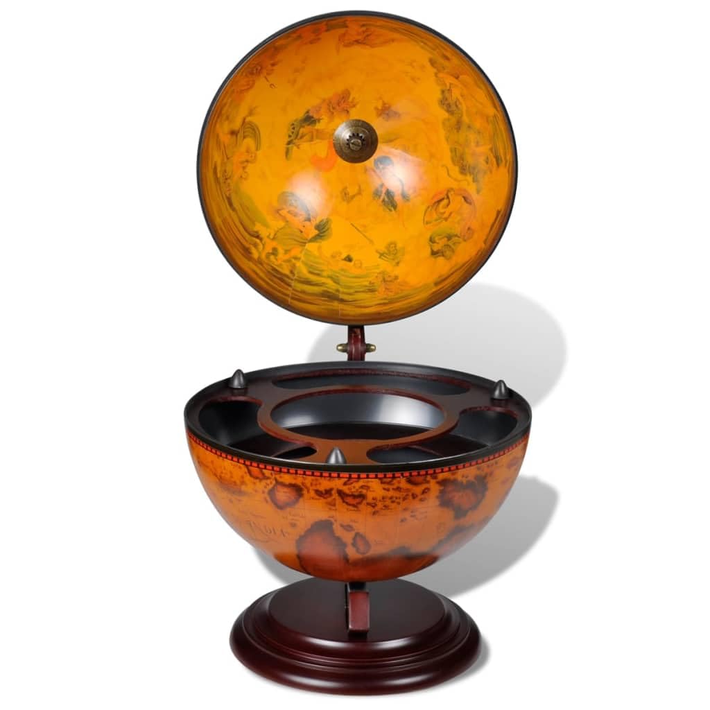 Foto 4 pulgar | Soporte Para Vinos Vidaxl Con Forma De Globo Giratorio De Madera De Eucalipto, Color Marrón - Venta Internacional.