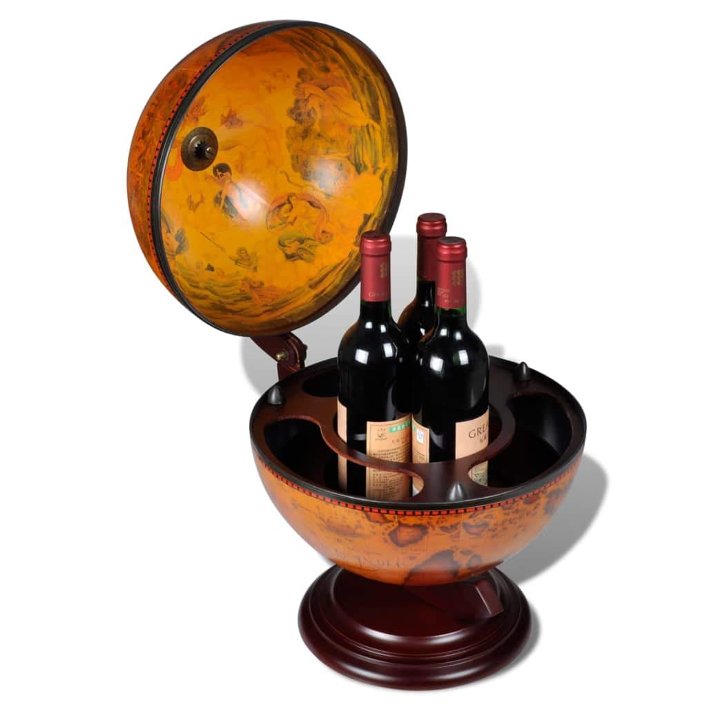 Foto 5 pulgar | Soporte Para Vinos Vidaxl Con Forma De Globo Giratorio De Madera De Eucalipto, Color Marrón - Venta Internacional.