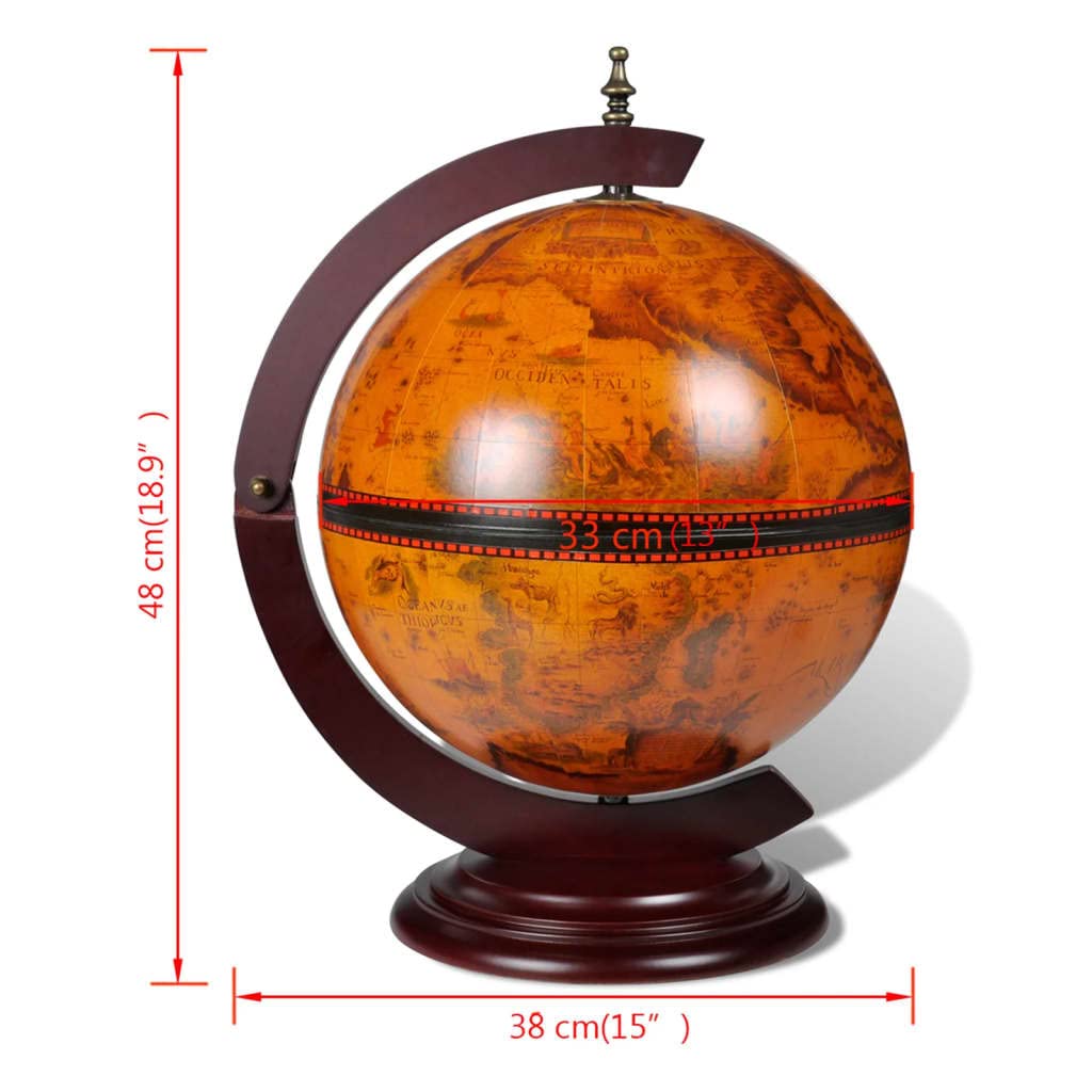 Foto 6 pulgar | Soporte Para Vinos Vidaxl Con Forma De Globo Giratorio De Madera De Eucalipto, Color Marrón - Venta Internacional.