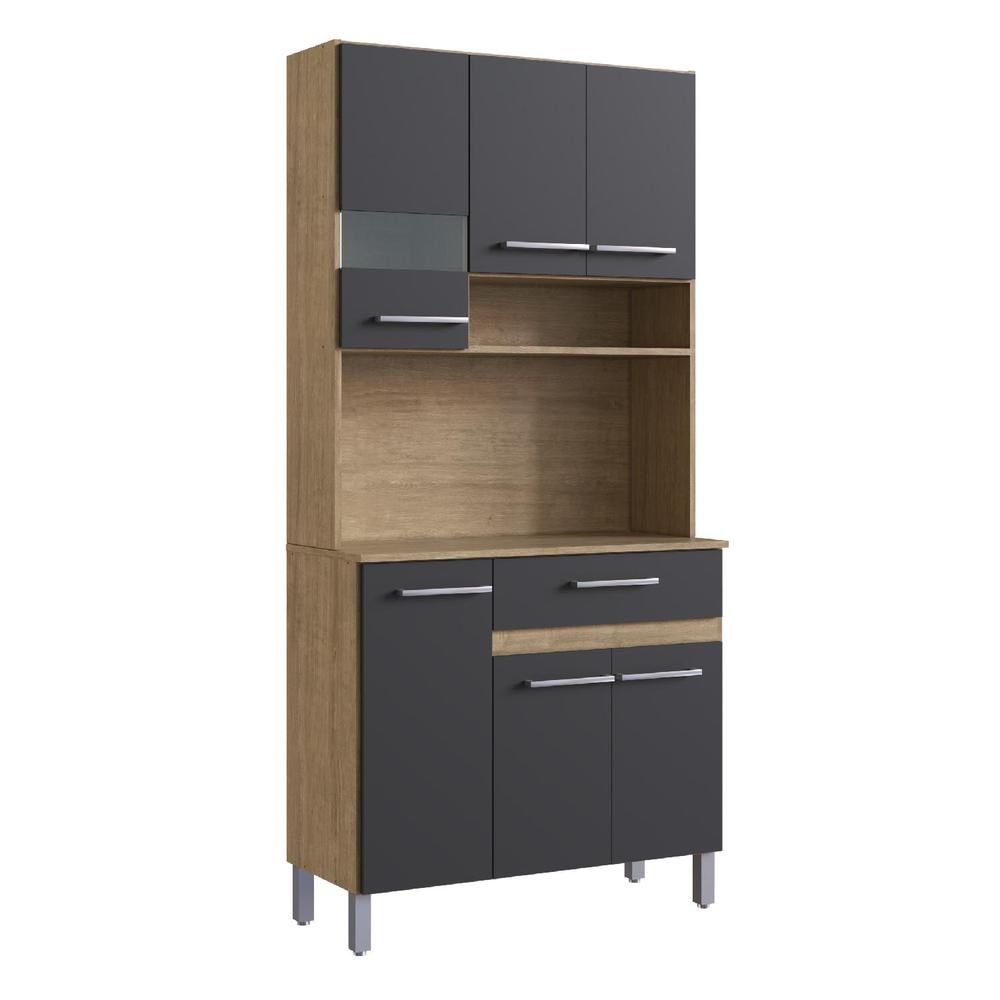 Foto 2 pulgar | Mueble Rack Cocina Multiuso Alacena 6 Repisas Madera Estante