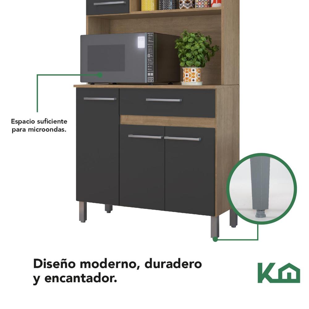 Foto 6 pulgar | Mueble Rack Cocina Multiuso Alacena 6 Repisas Madera Estante