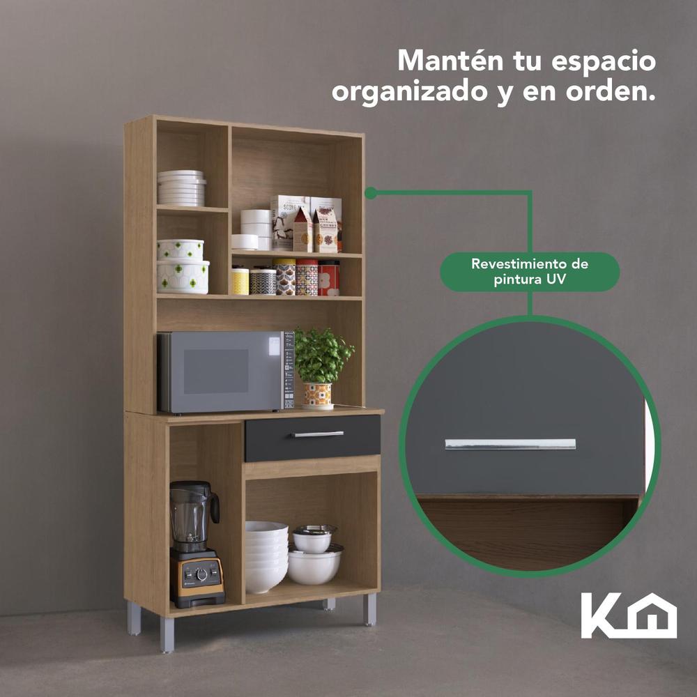 Foto 8 pulgar | Mueble Rack Cocina Multiuso Alacena 6 Repisas Madera Estante