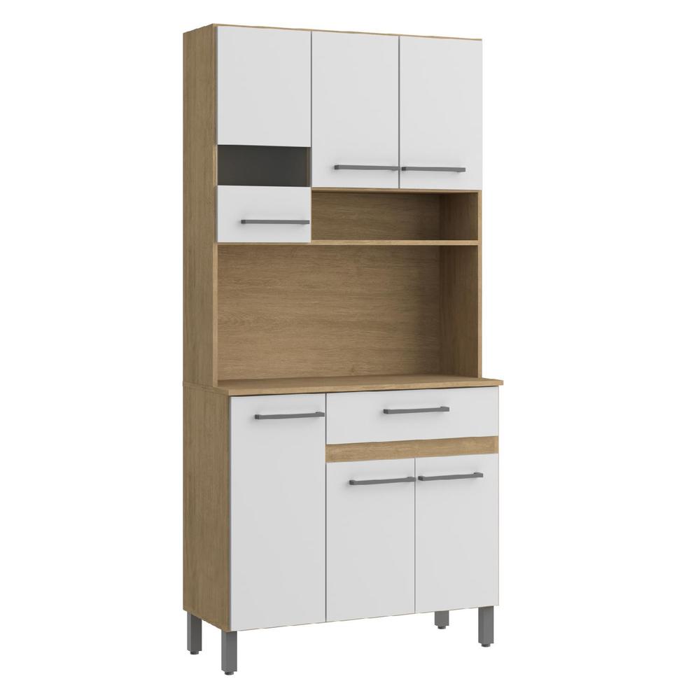 Foto 2 pulgar | Mueble Rack Cocina Multiuso Alacena 6 Repisas Madera Estante