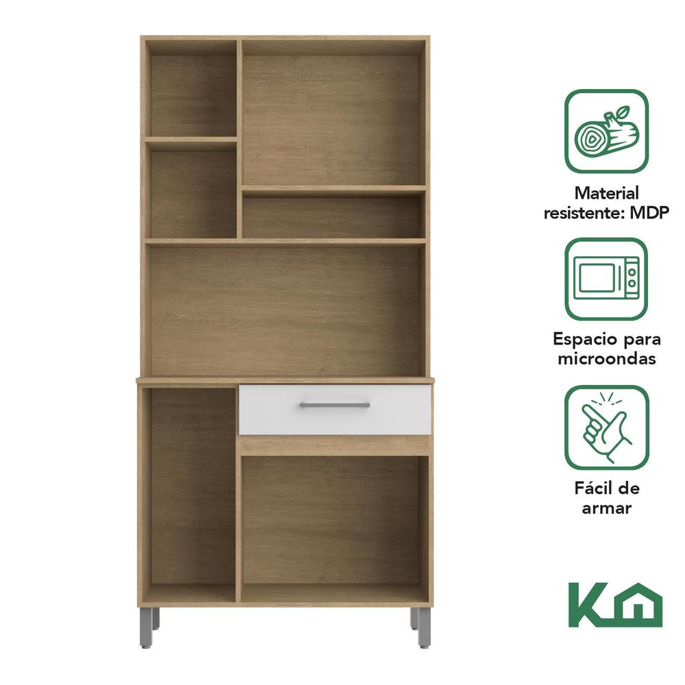 Foto 4 pulgar | Mueble Rack Cocina Multiuso Alacena 6 Repisas Madera Estante