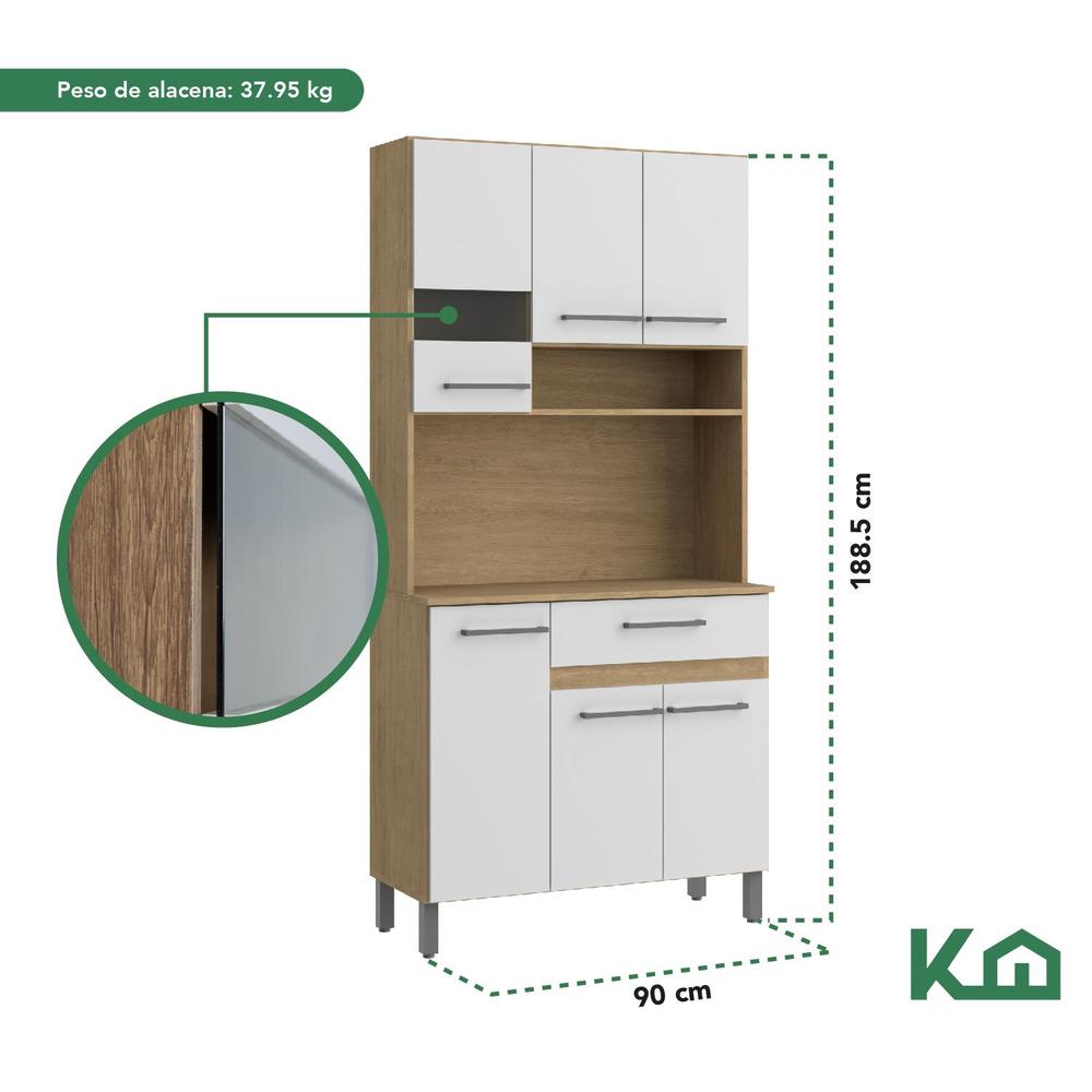 Foto 6 | Mueble Rack Cocina Multiuso Alacena 6 Repisas Madera Estante