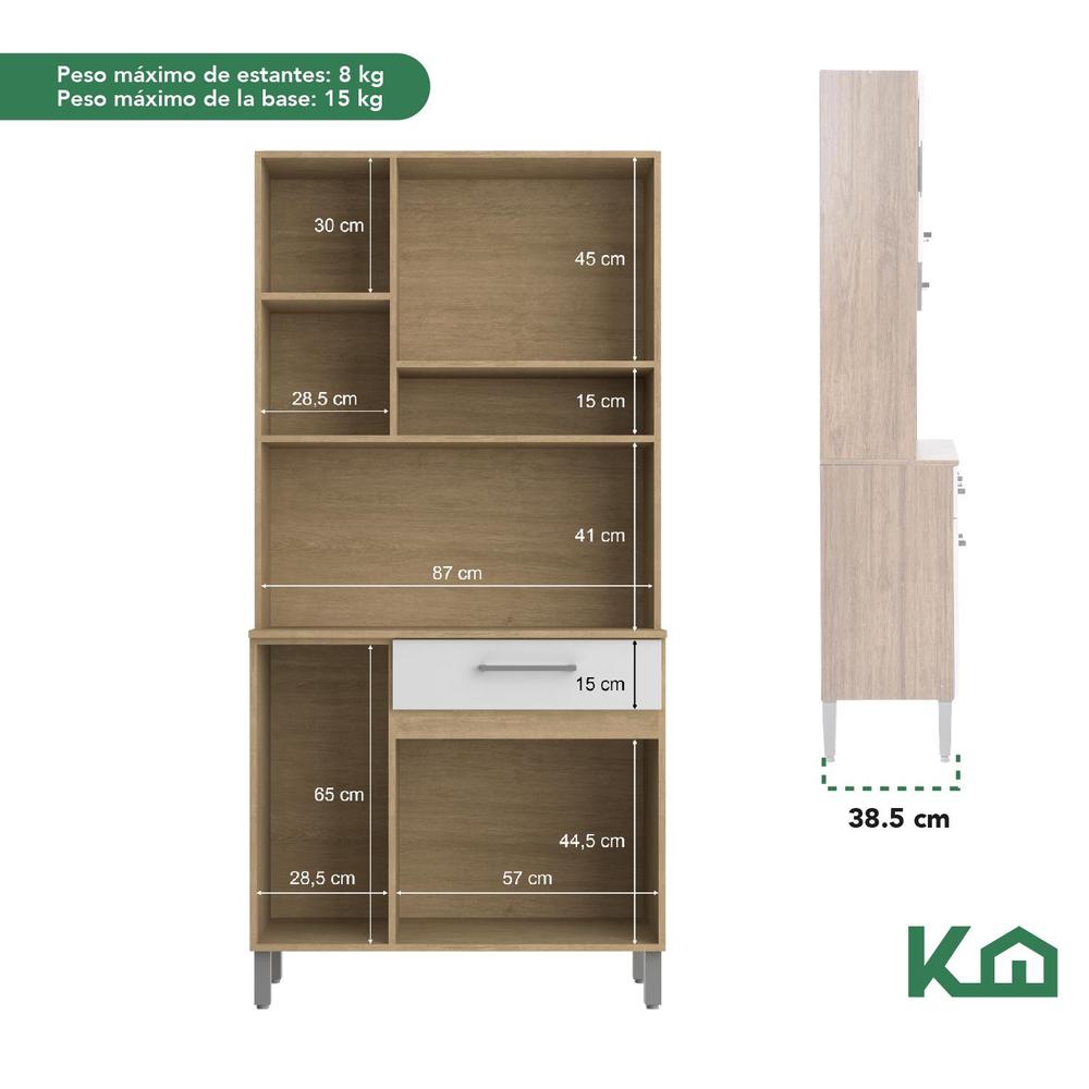 Foto 9 pulgar | Mueble Rack Cocina Multiuso Alacena 6 Repisas Madera Estante