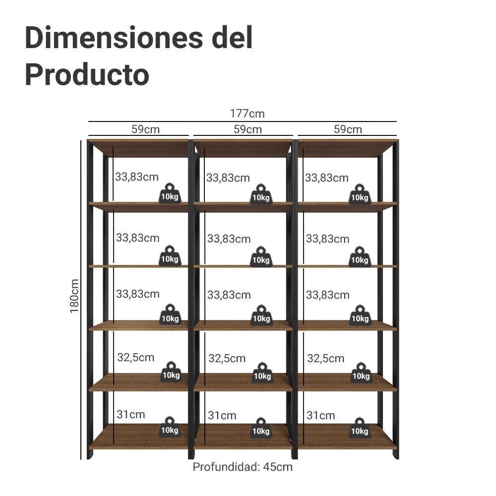 Foto 4 pulgar | Armario Organizador Multiuso Para Cocina Madesa 177cm Mn