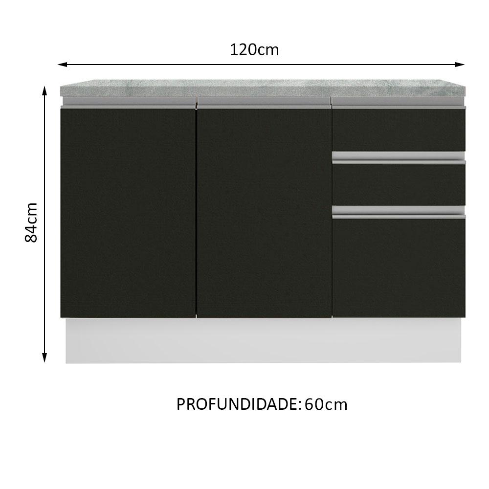 Foto 3 | Gabinete Bajo Cocina Madesa Glamy 120cm Con Encimera Bn