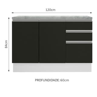 Foto 3 | Gabinete Bajo Cocina Madesa Glamy 120cm Con Encimera Bn