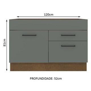 Foto 2 | Gabinete Bajo Cocina Madesa Agata 120cm Sin Encimera Mg 10