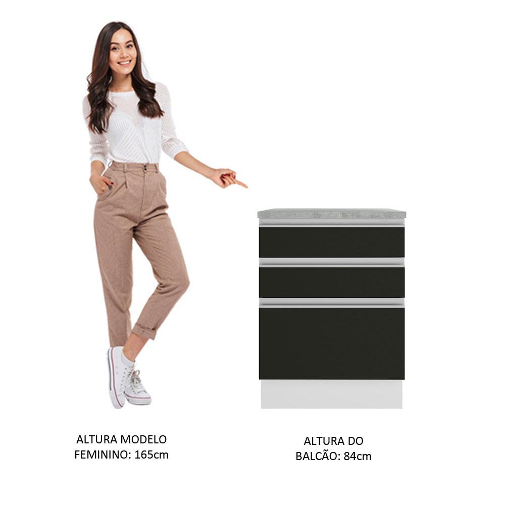 Foto 5 pulgar | Gabinete Bajo Cocina Madesa Glamy 60cm Con Encimera Bn 10