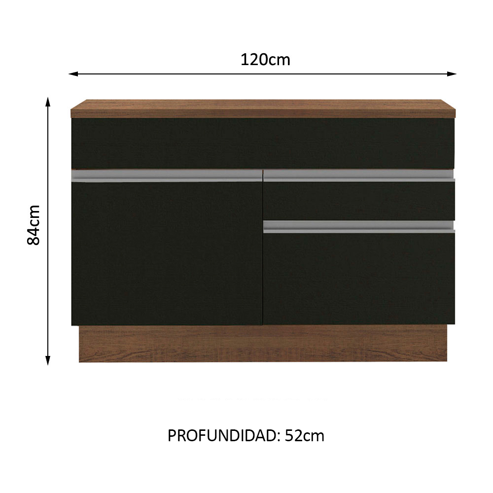 Foto 4 pulgar | Gabinete Bajo Cocina Madesa Glamy 120cm Con Encimera Mn 05
