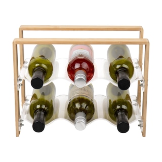 Foto 4 | Encimera Wine Rack Mind Reader Para 6 Botellas De Acrílico/bambú - Venta Internacional.