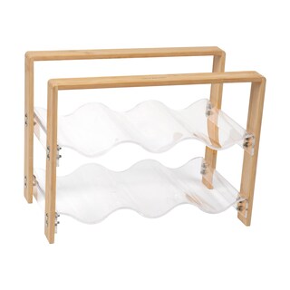 Foto 7 | Encimera Wine Rack Mind Reader Para 6 Botellas De Acrílico/bambú - Venta Internacional.